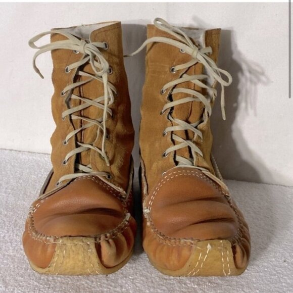 Vintage Handmade Bushcraft Snow Shoes Moccasin Mukluks 8.5 - Picture 2 of 14
